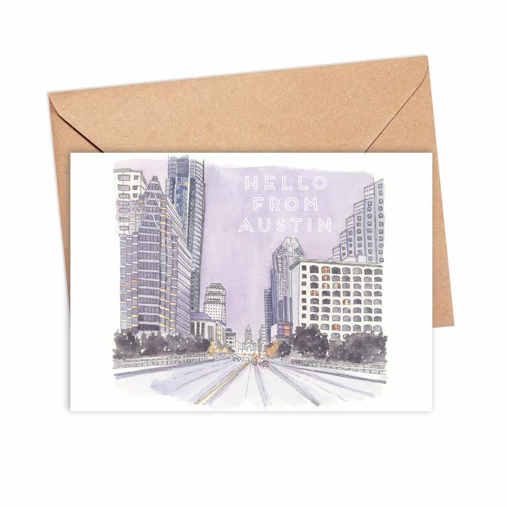 Congress Ave Nachtkaart voor wholesale door watercoloratx