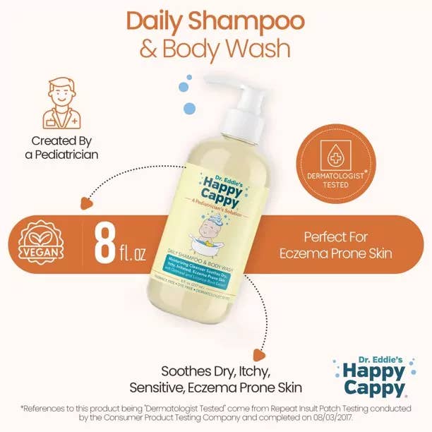 Happy Cappy - Wholesale Bath & Body Set - Baby - 3 Step Baby Skincare Routine Bundle to Manage Cradle Cap and Eczema (FREE Beanie Brush)14