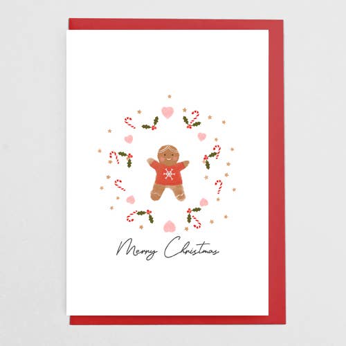 Gingerbread Christmas Card for wholesale by Moonbean Designs