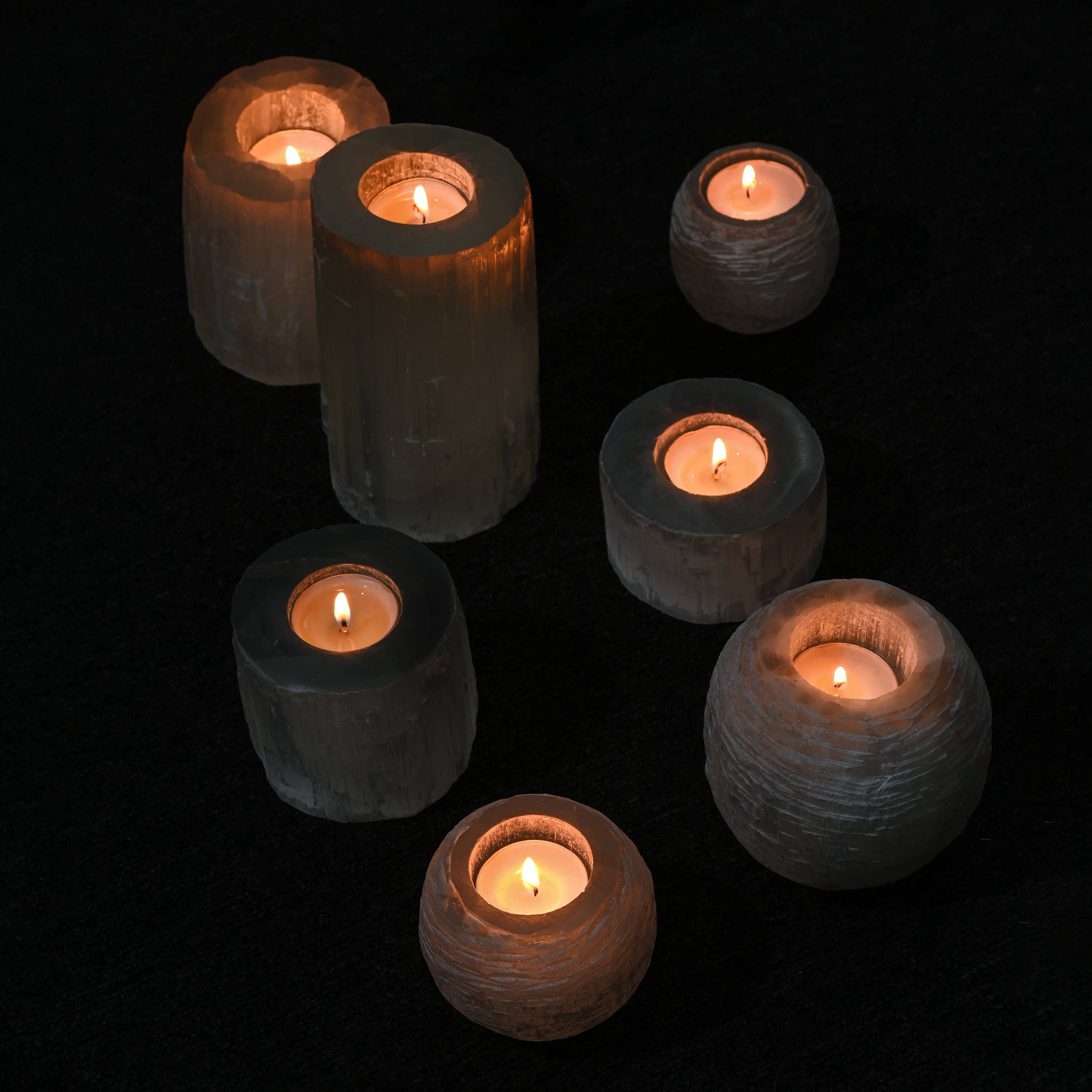 Yemma Goods – wholesale Ljushållare – Naturlig marockansk selenitkristall teljushållare handgjord8