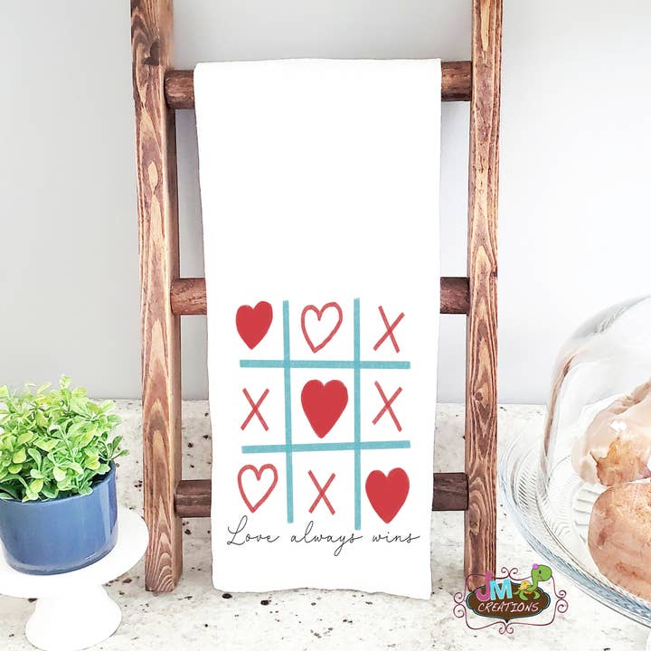 16"x24" Love Always Wins Waffle Towel for wholesale by JMCreationsNC