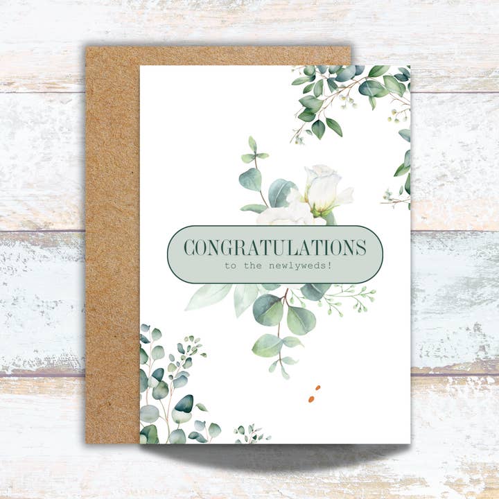 Congratulations to the Newlyweds Wedding Celebration Card for wholesale by Designs by Michaela
