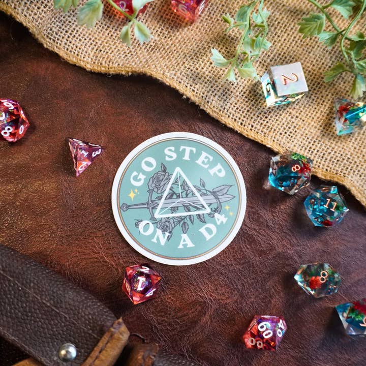 Minva Tabletop Design Co - Wholesale Sticker - Go Step on a D4 Sticker4