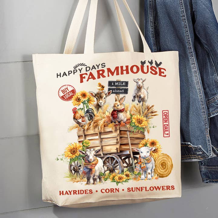 Hösthöstgetter Farmhouse Canvas Tygväska för wholesale av Avery Lane Gifts