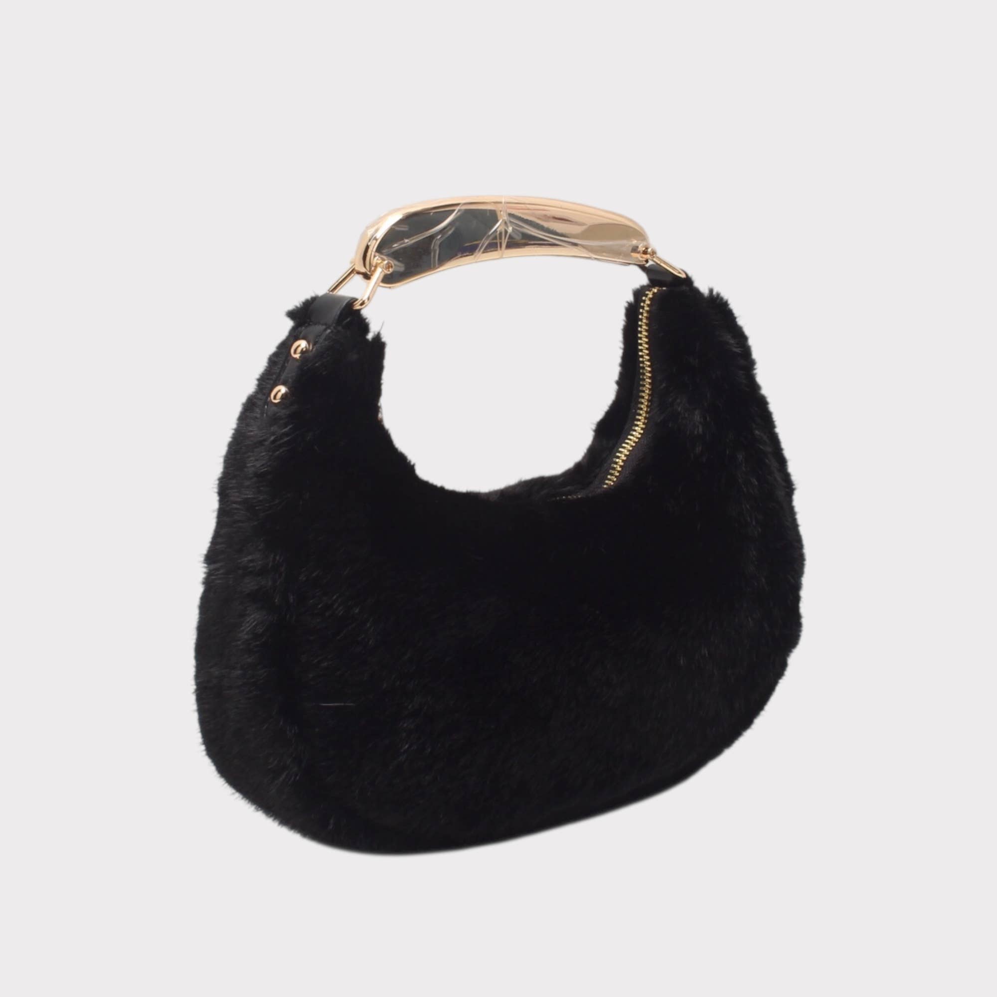 BESTINI - Wholesale Messenger Bag - Women's - Fur shoulder bag with wrist strap, zip closure4