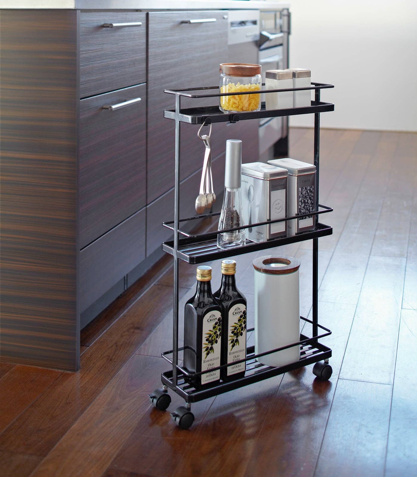 Yamazaki Home - Wholesale Free Standing Shelf - Tower Rolling Cart - Steel4