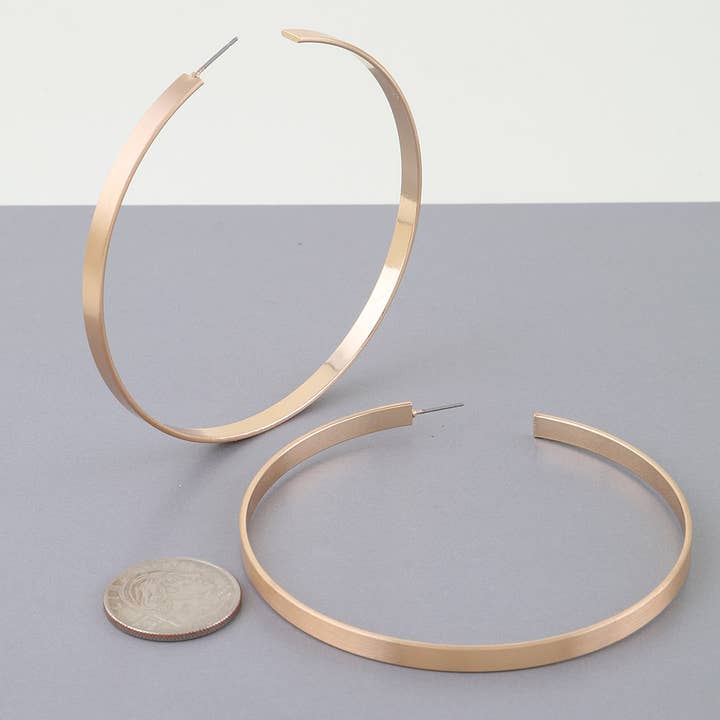 Matte Oversized Hoop Earrings for wholesale by 3AM BY H&D ACCESSORIES