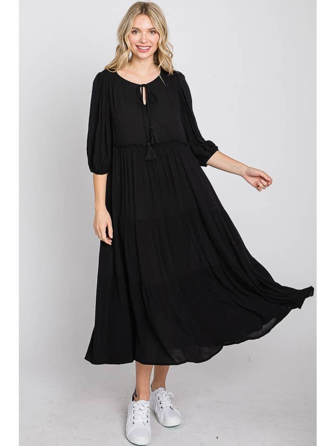 ELLEBORN – wholesale Klänning - Dam – Puff Sleeve Midi Klänning 3107D8