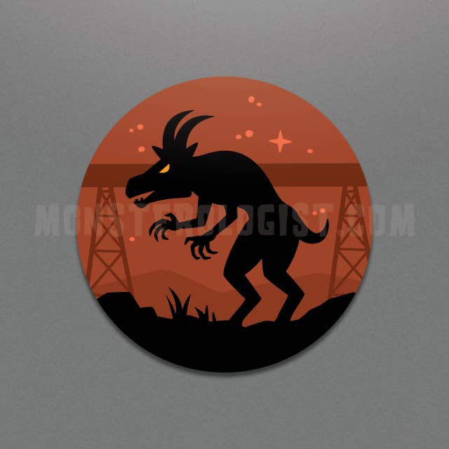 Monsterologist - Wholesale Sticker - Pope Lick Goatman Circle Sticker