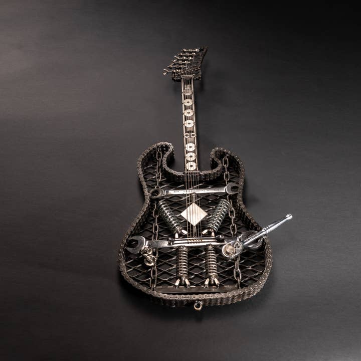 "The Original" Metal Electric Guitar Sculpture Heavy Metal Wall Art for wholesale by Metal Relic