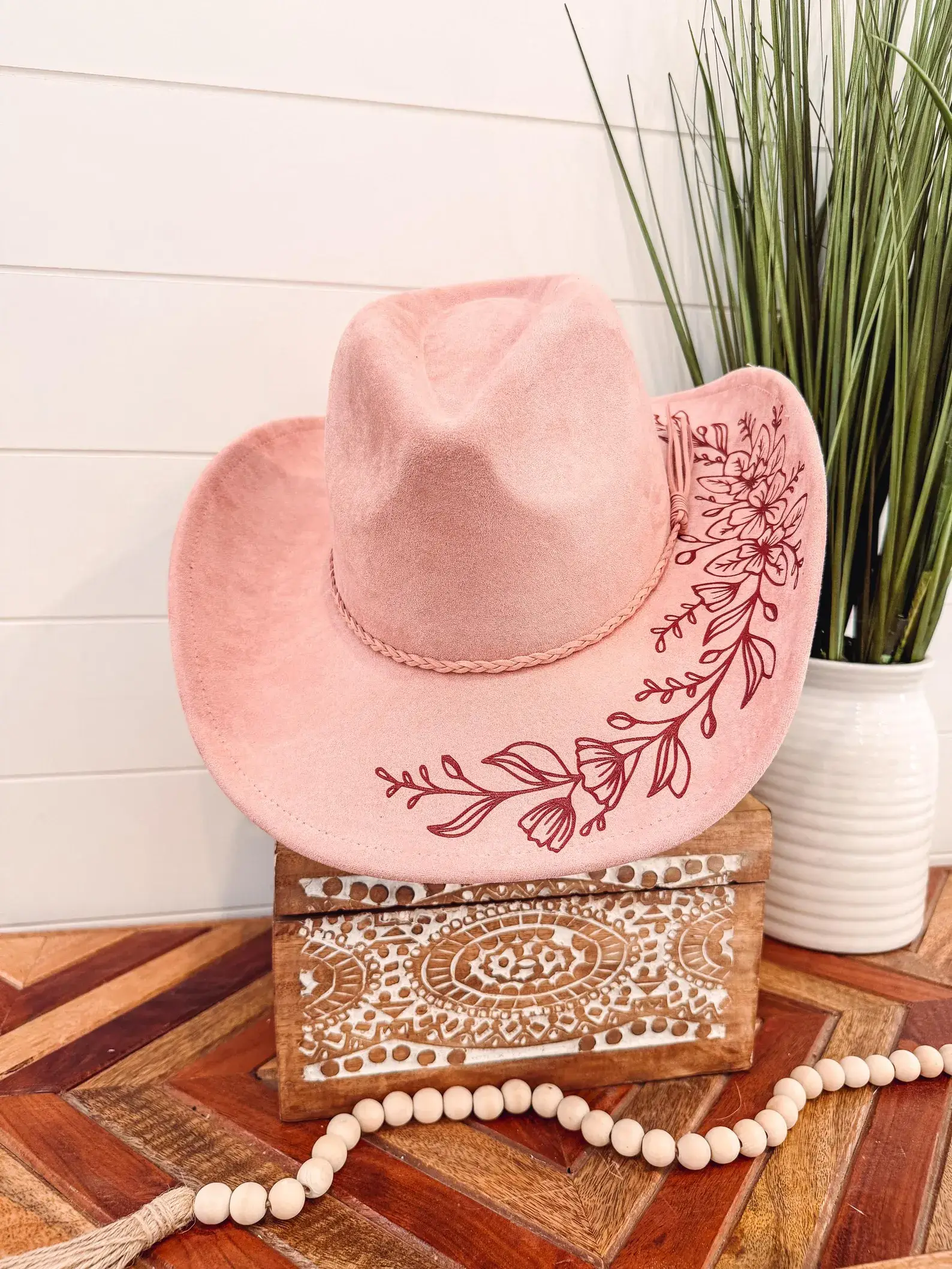 Willie & Dolly Designs - Wholesale Cowboy Hat - Women's - Engraved Floral Cowboy Hat4