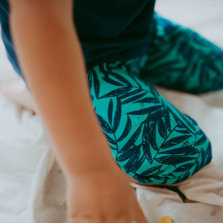 Green Palm Print Shorts for wholesale by Lilly and Sid