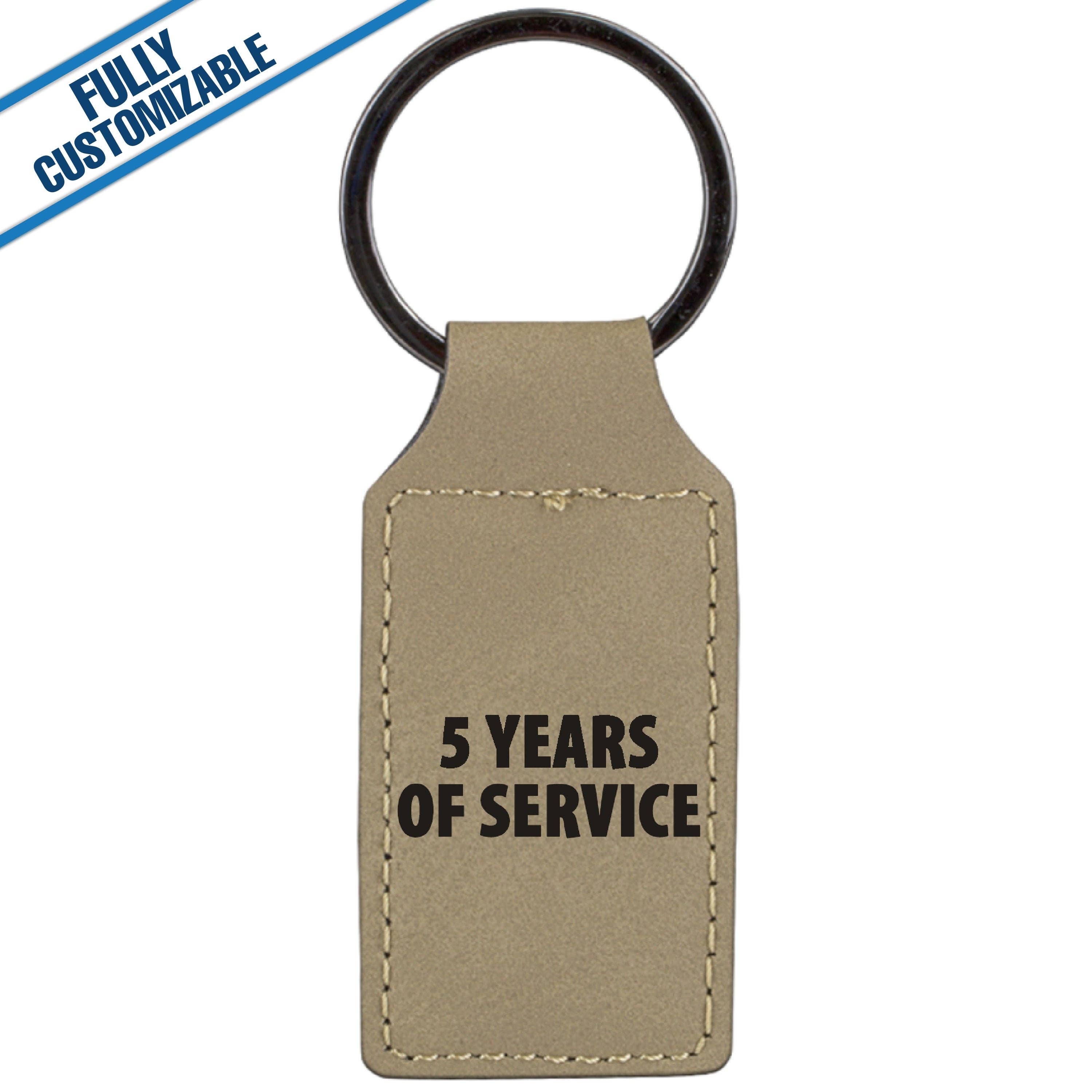 GiftWorksPlus - Vente Porte-clés – unisexe - Porte-clés rectangulaire en similicuir gravé - Entièrement personnalisable2