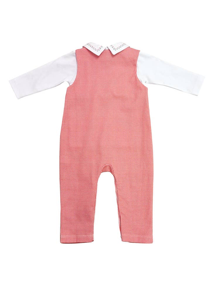 Marco and Lizzy - Wholesale Overalls - Kids - Christmas Boy's Longall pima cotton red checks Set1