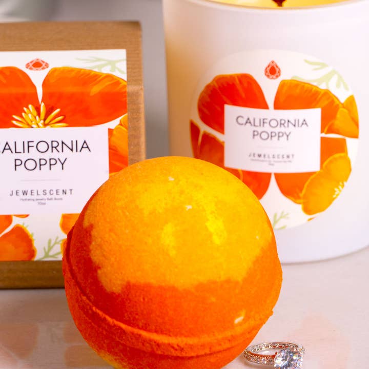 JewelScent - Wholesale Bath Bomb/Fizz - California Poppy 10oz Jewelry Bath Bomb