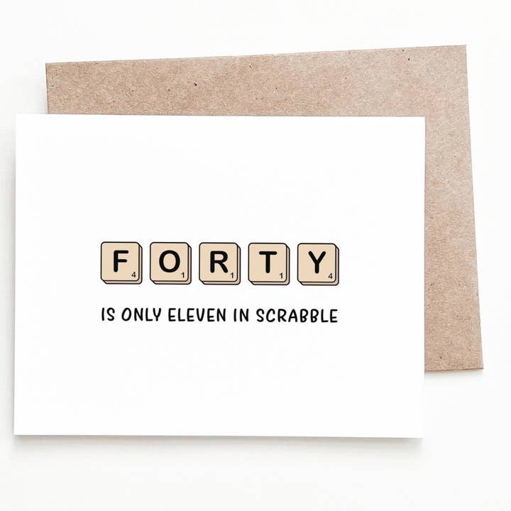 40th Scrabble Birthday Card for wholesale by Nine Two Design