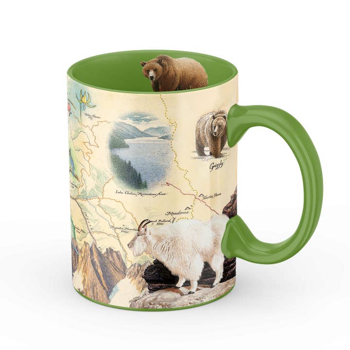North Cascades National Park Map Mug – 16 oz Ceramic | Xplorer Maps Artwork for wholesale by XPLORER MAPS