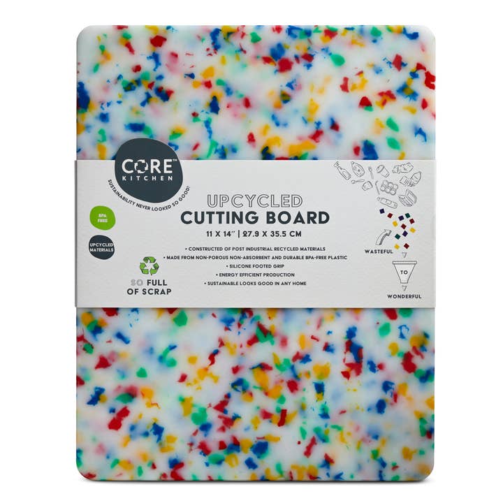 Recycled Plastic Cutting Board Medium Confetti for wholesale by Core Home