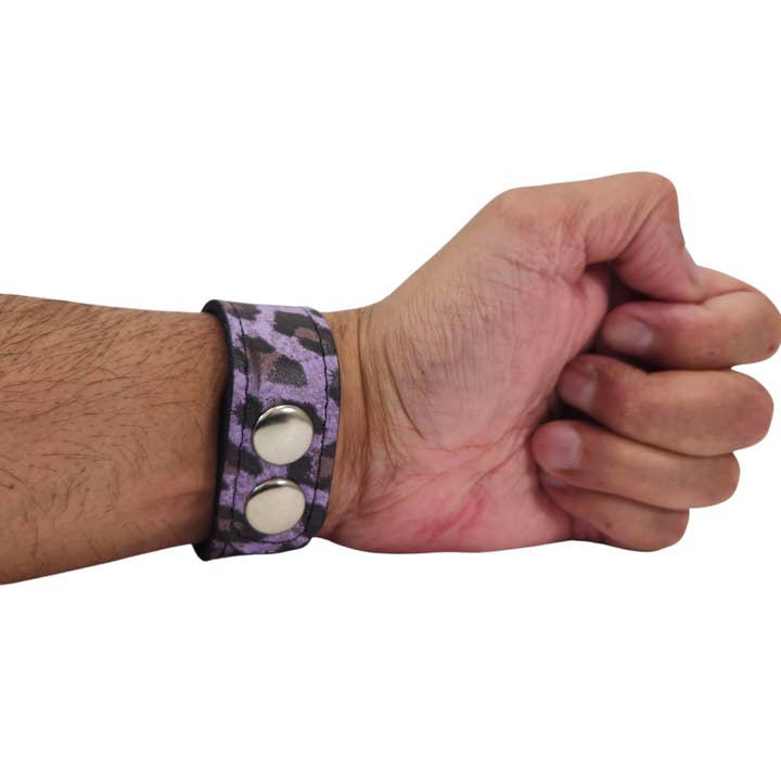 Funk Plus - Wholesale Bangle Bracelet - BC100CHEETAH GENUINE LEATHER LEOPARD CUFF SNAPPED BRACELET7