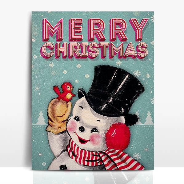 Salty Alyce – wholesale Christmas Wall Art – Merry Christmas-Vintage Frosty the Snowman Print