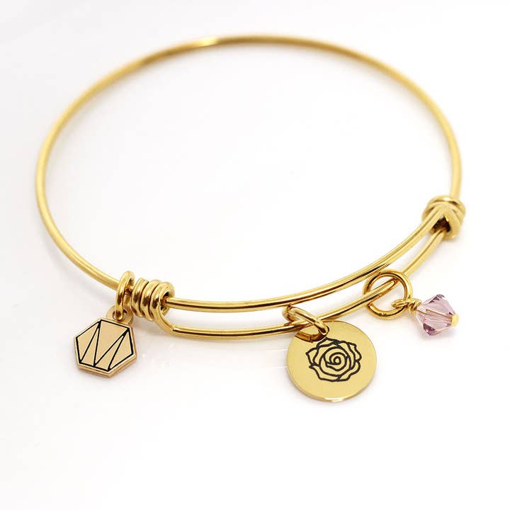 Birth Flower Charm Bracelet | All 12 Months Available for wholesale by Modern Merrigold Jewelry Co
