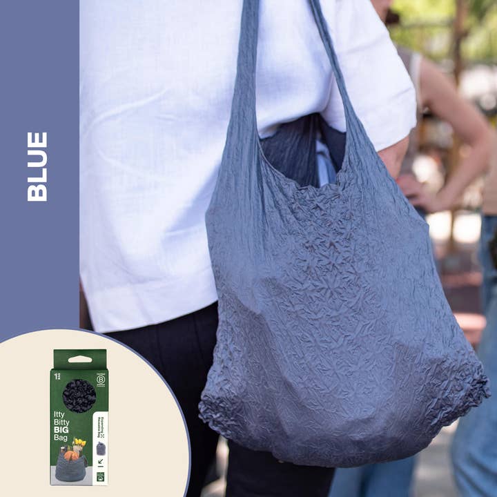 Expandable Market Tote – Itty Bitty Big Bag – Sea for wholesale by Food Huggers