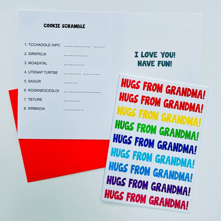 Hugs From Grandma Camp Greeting Card for wholesale by Sunny Marshmallow