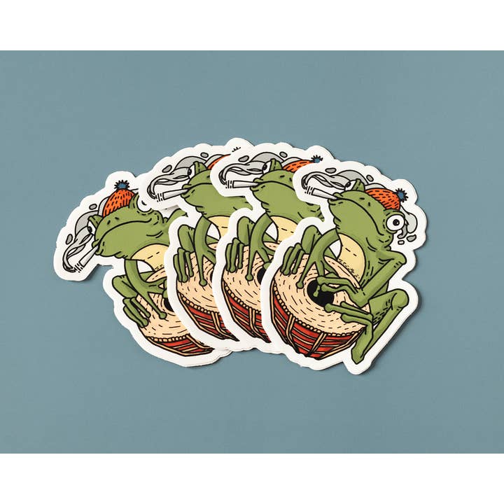 RippleSplash Studio - Wholesale Sticker - Frog Drummer Sticker3