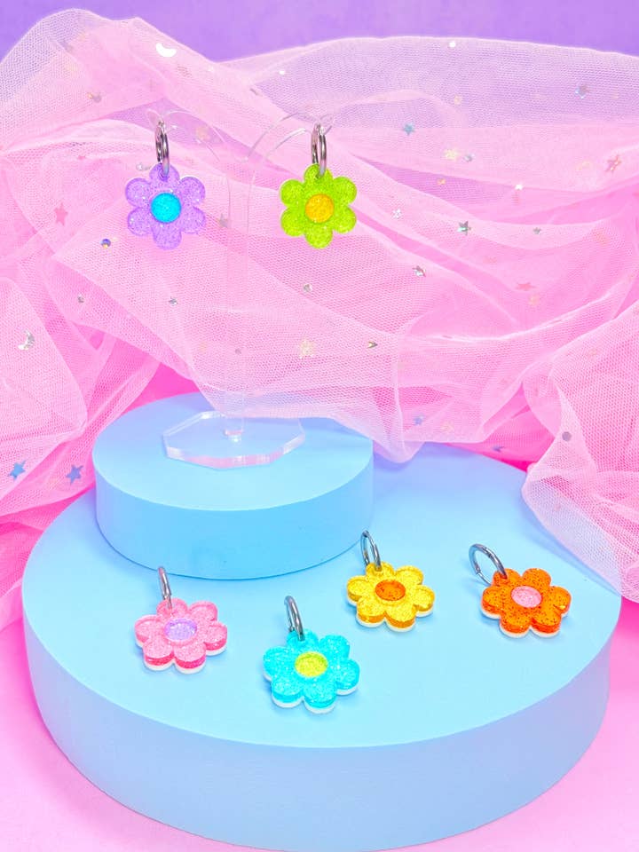 Y2K Jelly Flower Acrylic Earrings (Mini) for wholesale by Smiley Moon Studio