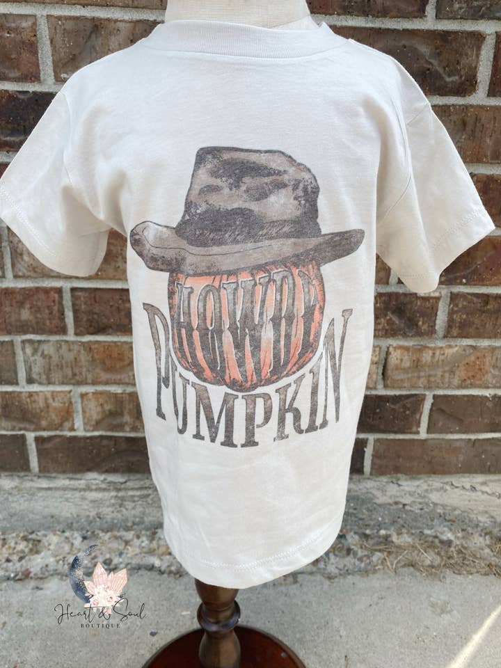 Howdy pumpkin mommy and mini fall halloween t-shirts for wholesale by Heart & Soul Boutique