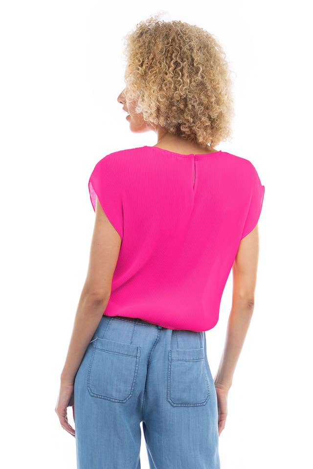 Naked Zebra - Wholesale Blouse - Women's - Plisse Blouse With Elasticized Waist