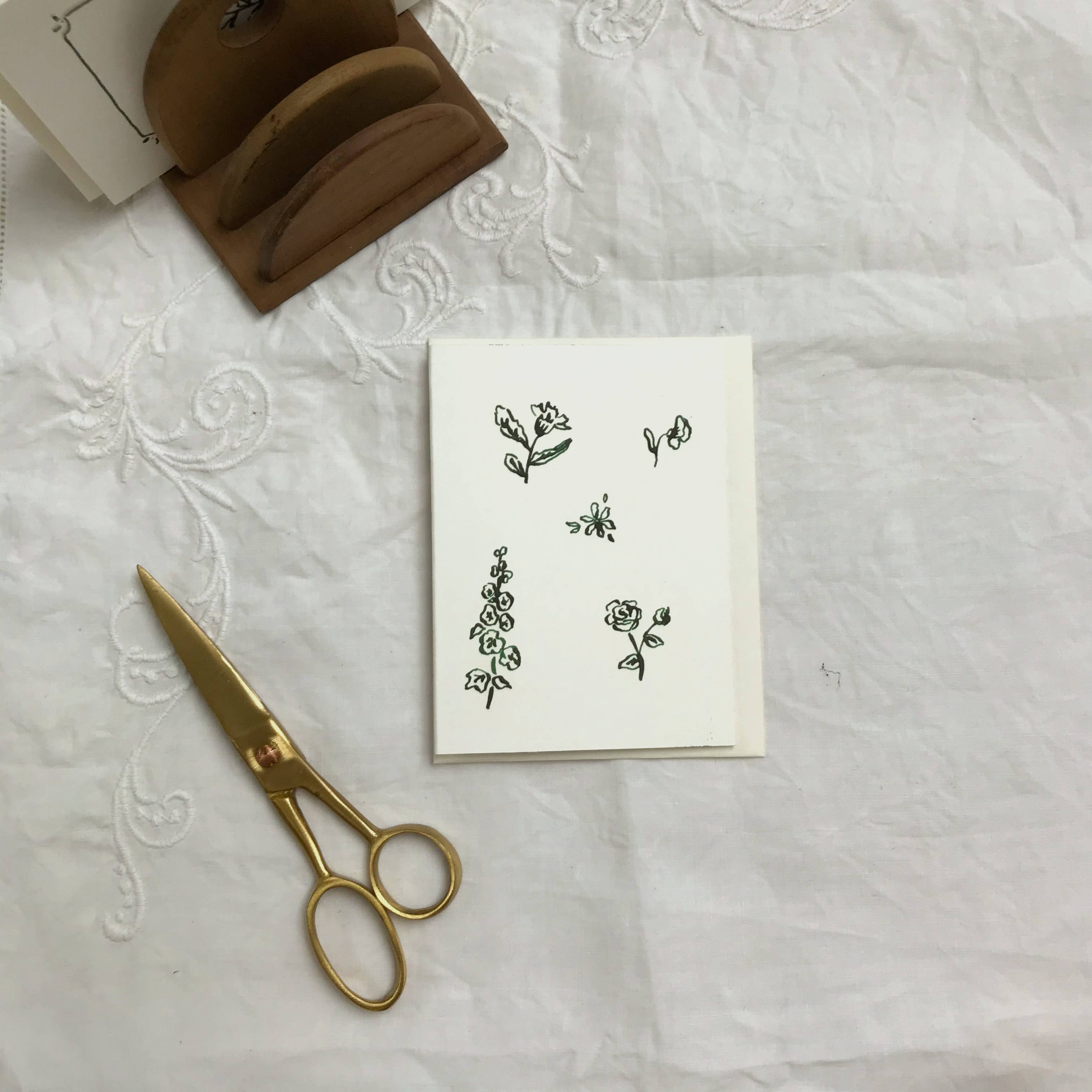 Annie Brougham Paper Goods. - Wholesale Everyday Greeting Card - Pen and Ink - Floral2