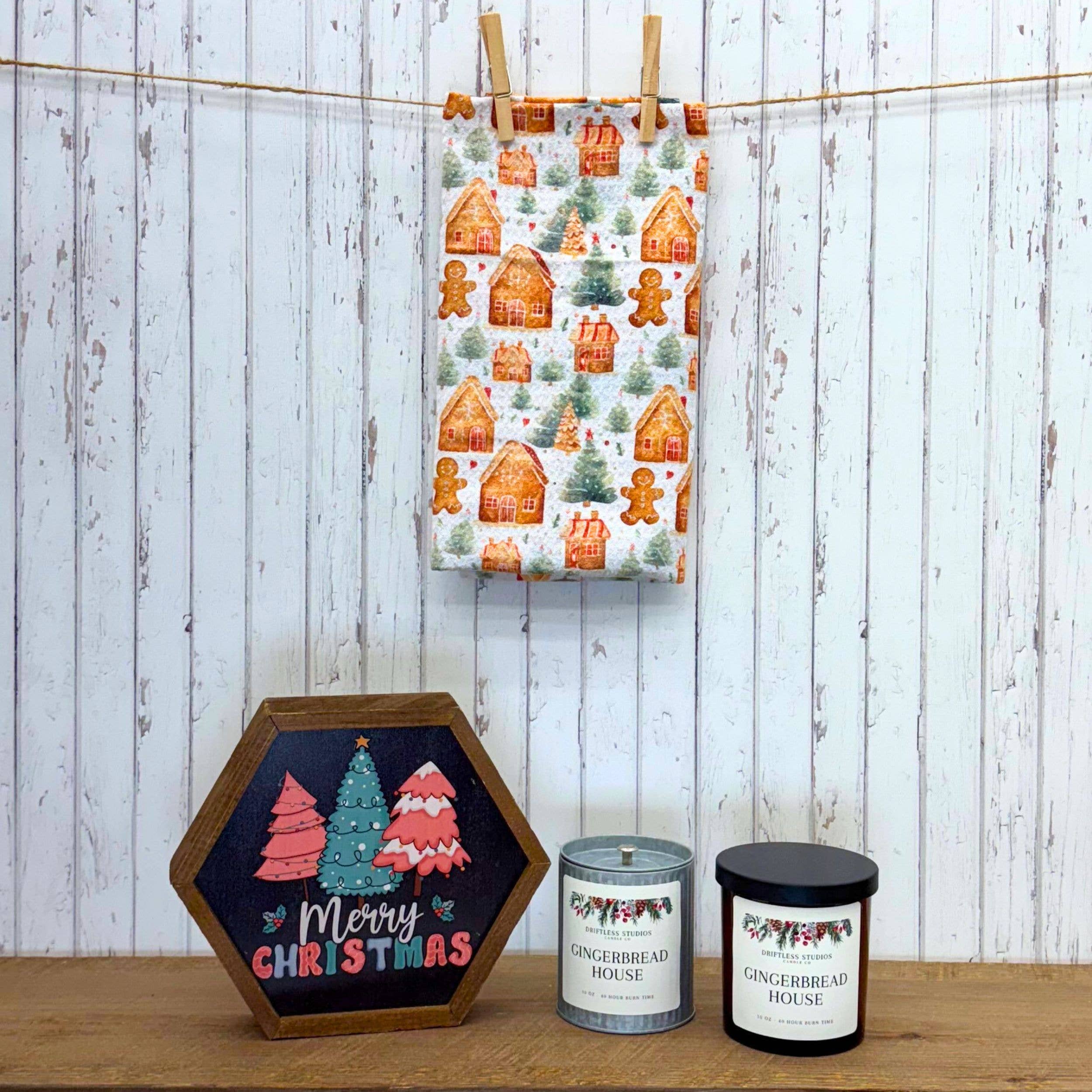 Driftless Studios - Wholesale Jar/Filled Candle - Gingerbread House Xmas Farmhouse Candle - Christmas Candles1