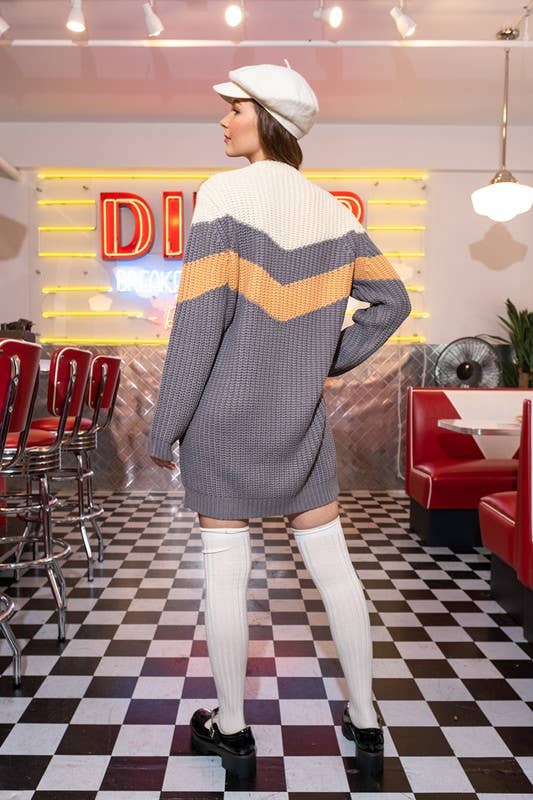 ILLA ILLA - Wholesale Dress - Women's - Chevron Knit Sweater Dress6