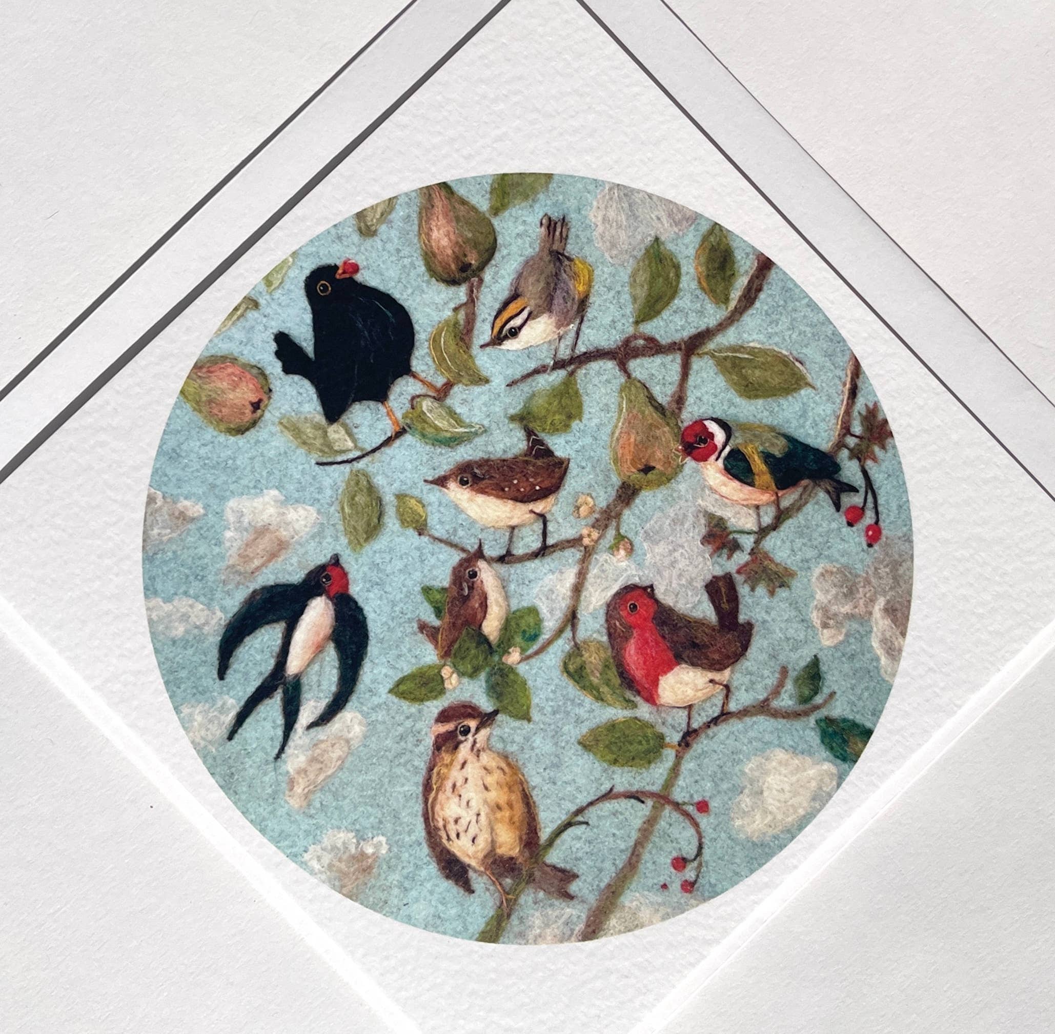 Sweet Liberty Belle - Wholesale Everyday Greeting Card - Garden birds  Greeting Card - Print of felt artwork1