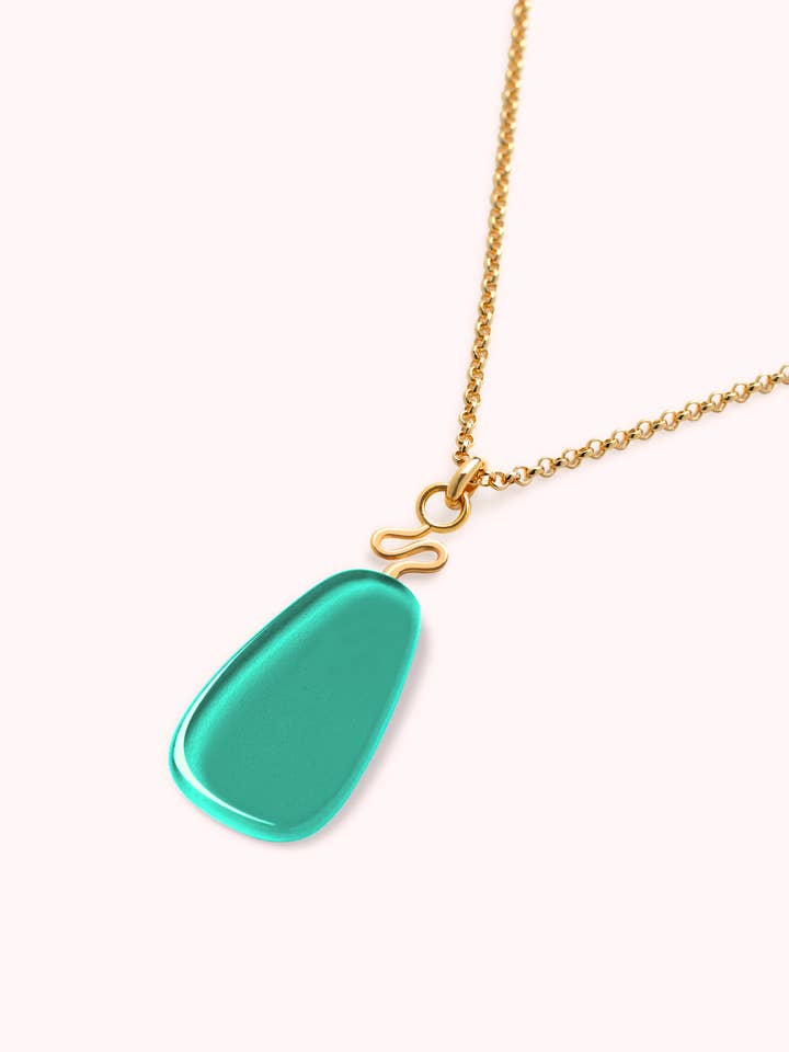 Punta Necklace Acqua Green – 18K Gold Plated for wholesale by Garda