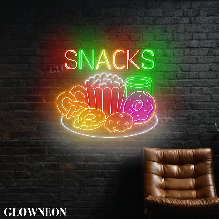 Glow Neon - Wholesale Neon Sign - Snacks Neon Wall Decor, Snack Bar Grocery Store Led Wall Art2