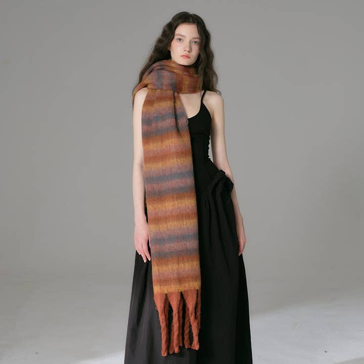 Funkyrel® Atzbranding Limited - Wholesale Scarf - Women's - Scarvii - Vintage Long Stripe Scarf