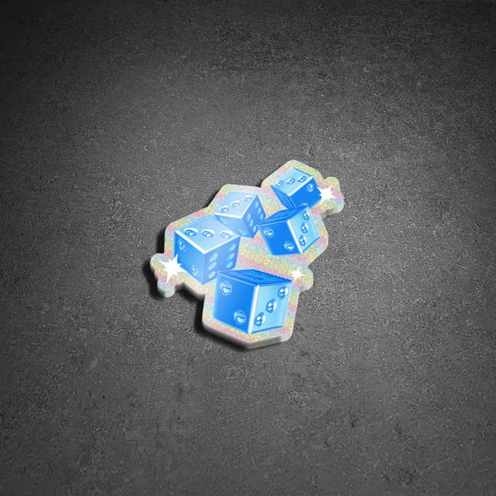 Alex Luciano - Wholesale Sticker - Chrome Dice Glitter Sticker2