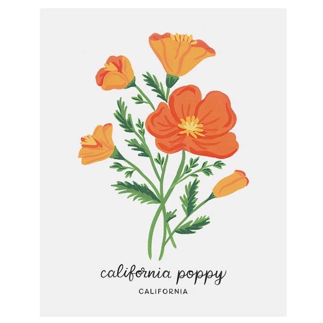 LoveLight Paper - Vente Affiche d'art - Coquelicot de Californie - Impression de fleurs d'État2