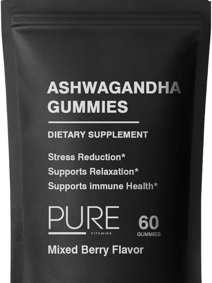 Ashwagandha Gummies for Stress Relief - 60 Vegan Gummies for wholesale by pure Vitamins