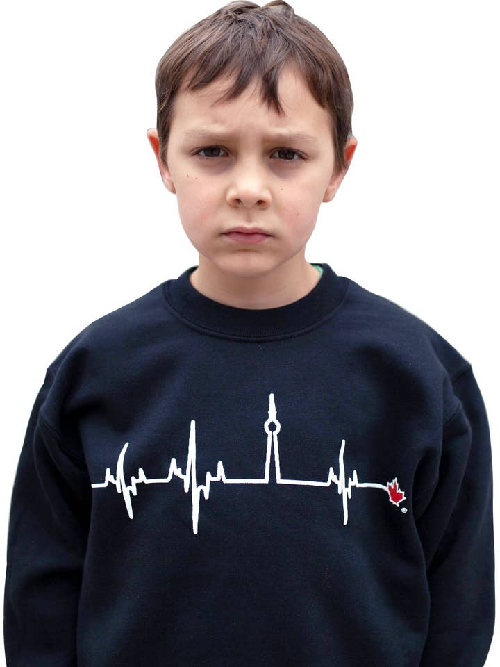 Kids Black HBTO Sweatshirt for wholesale by HeartBeats T.O.