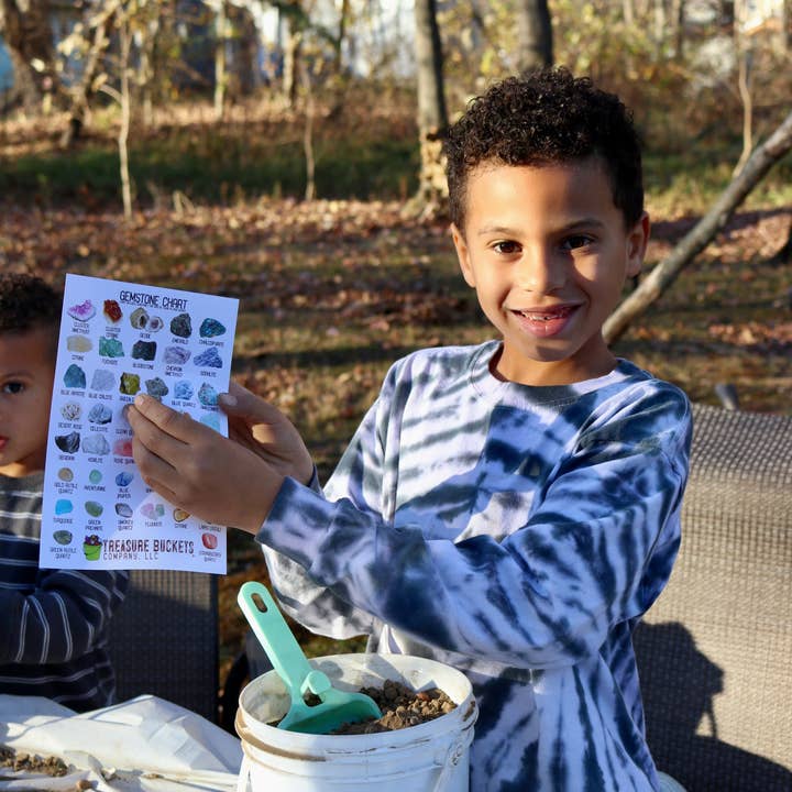 Treasure Buckets Co., LLC - Vente Kit de bricolage – enfant - Tumbled Krystal Kettle Gem Seau pour mines - Cristaux7