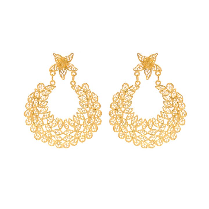 Boucles d'Oreilles Ciclo en Argent Plaqué Or pour la vente par PORTUGAL JEWELS