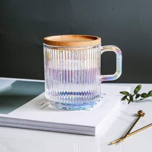 Glass DOF with Lid and Straw- Iridescent by Slant Collections