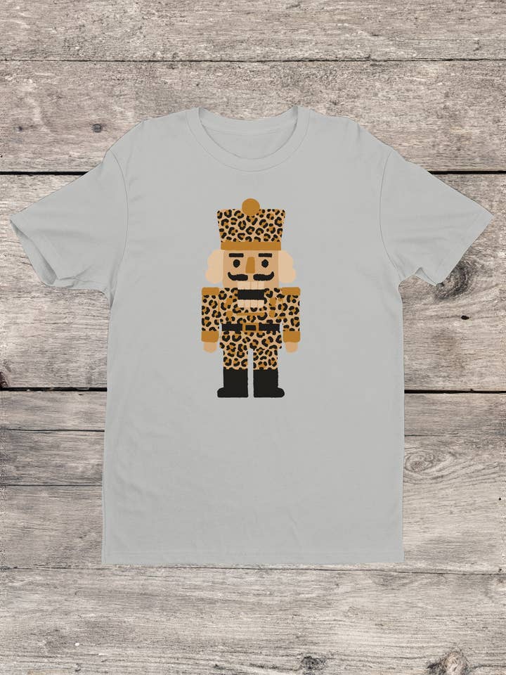 Leopard Print Nutcracker Design Men's T-shirt for wholesale by Swift Retail