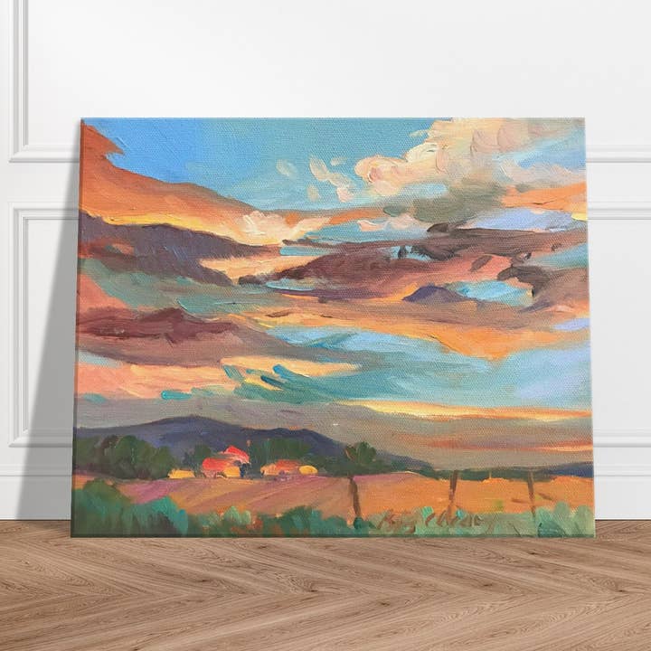 'Herfstlucht' Landschap I 16x20 inch Kunstdruk op Canvas I Origineel Kunstwerk door Amerikaanse Kunstenares Barbara Cleary voor wholesale door Barbara Cleary Designs