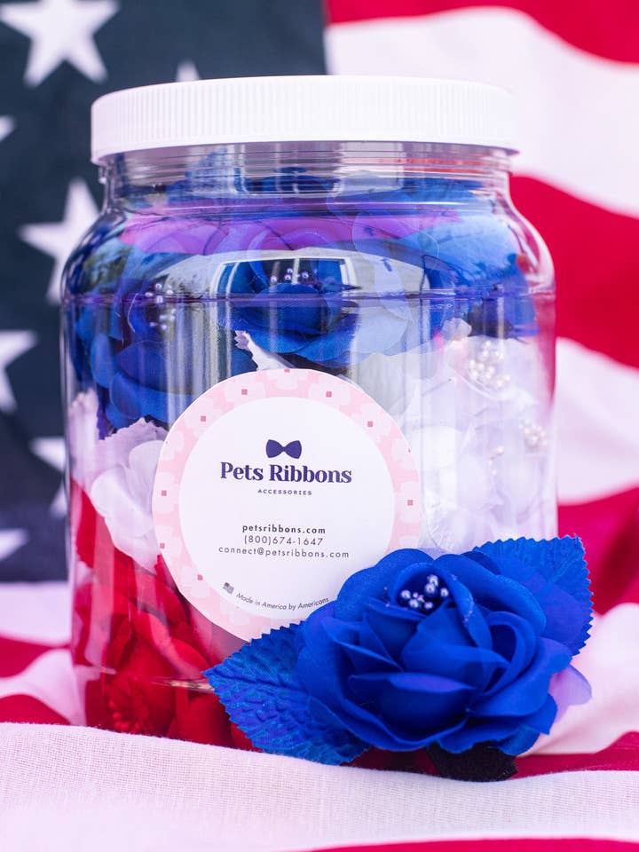 Freedom Flower Groomer Jar for wholesale by Pets Ribbons