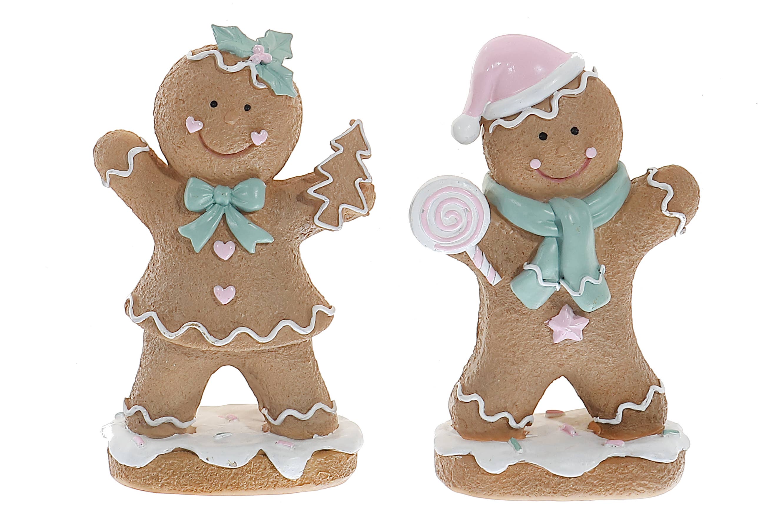 IH Casa Decor - Wholesale Christmas decoration - 6" POLYRESIN GINGERBREAD FIGURINE (ASSTD)
