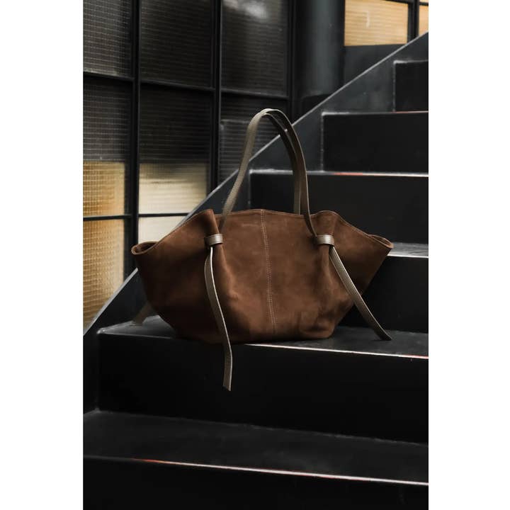 Nenya Fashion Limited - Wholesale Top Handle Bag - Women's - SUEDE BAG Ginger1